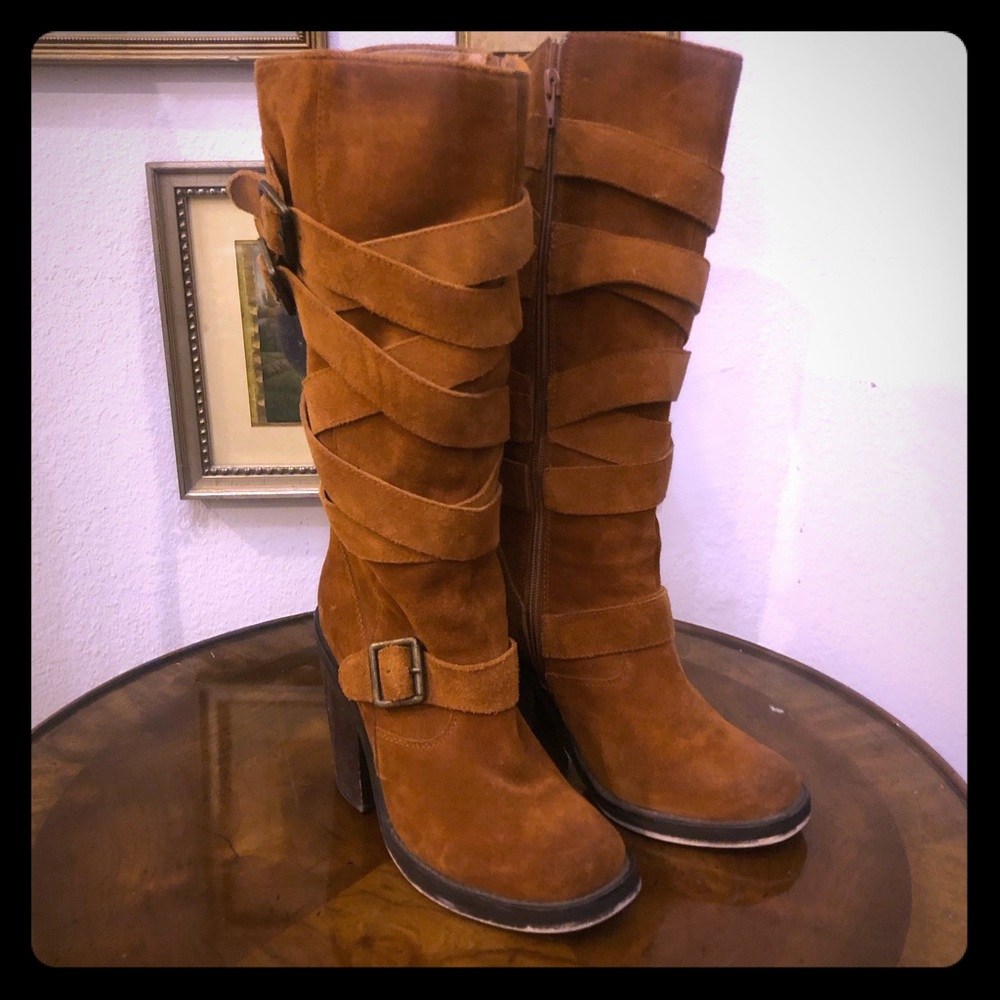 Jeffrey Campbell Mission Suede Strap Boots